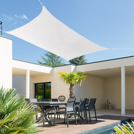 Voile d'ombrage Rectangulaire Blanche 300g/m2