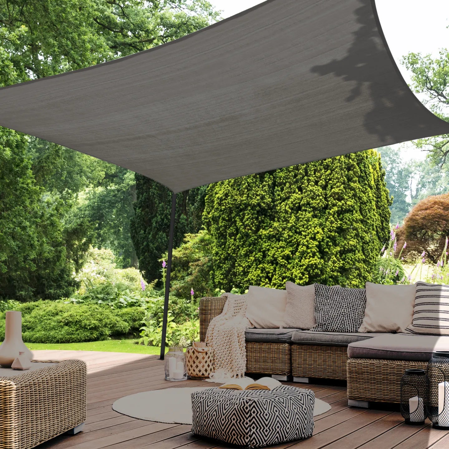 Voile d'ombrage Rectangulaire Grise 300g/m2